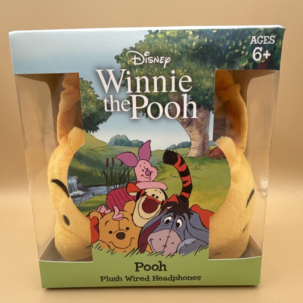 Disney Winnie the Pooh Plush Wired Headphones Adjustable 3.5mm Jack w/ Box